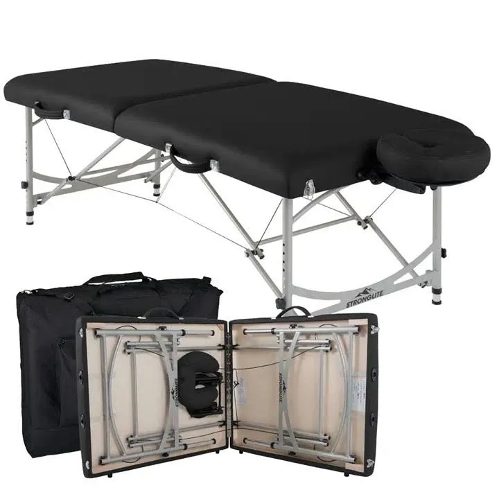 Stronglite Portable Massage Table Package Versalite - Professional, Lightweight Aluminum, Incl. Deluxe Adjustable Headrest & FacePillow