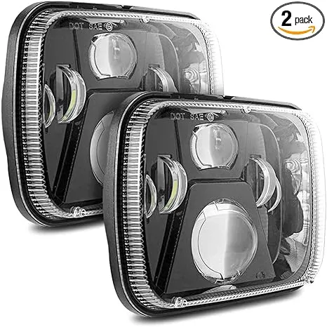 5X7&#034; 7X6&#034; LED Headlights High Low Beam Rectangular Headlight Compatible for Jeep