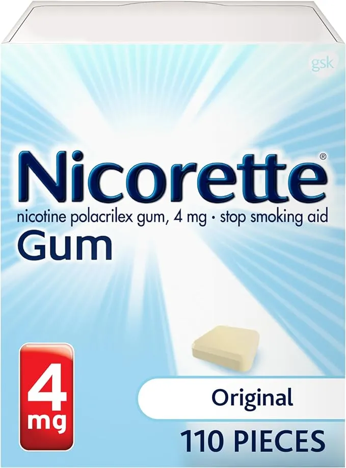 Nicorette Nicotine Gum to Help Stop Smoking, 4 mg, Original Stop Smoking Aid - 110 Count