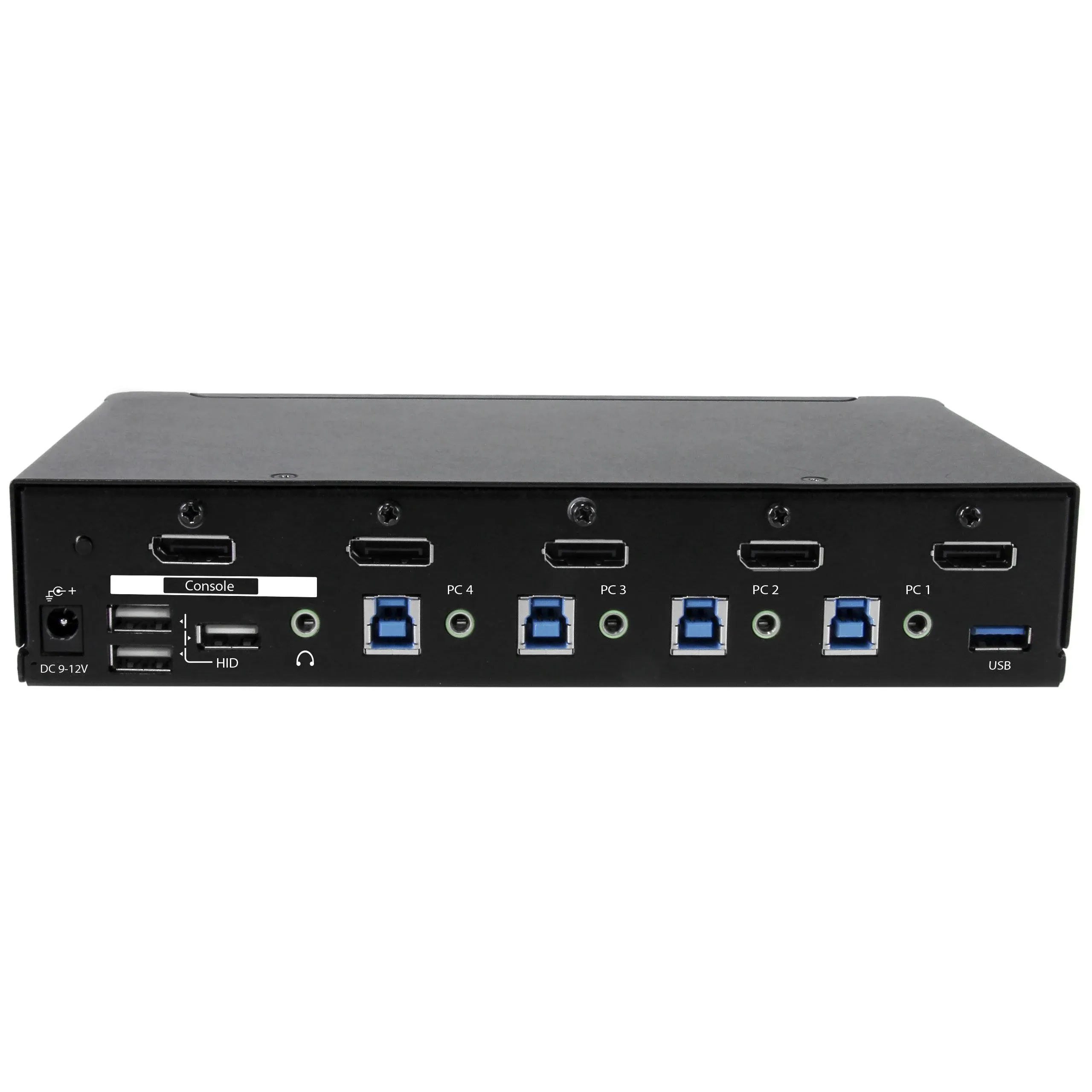 StarTech.com 4 Port DisplayPort KVM Switch - DP KVM Switch with Audio and Built-in USB 3.0 Hub for Peripherals - 4K 30Hz (SV431DPU3A2)