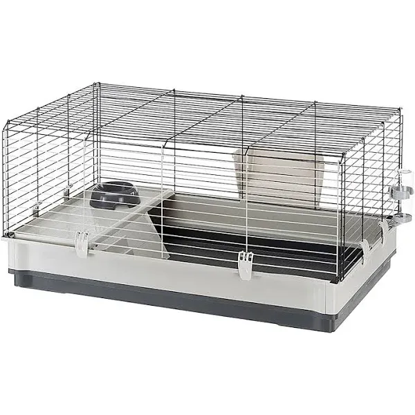 Ferplast Krolik Rabbit Cage | 39.4L x 23.6W x 19.7H Inches | Gray & Black