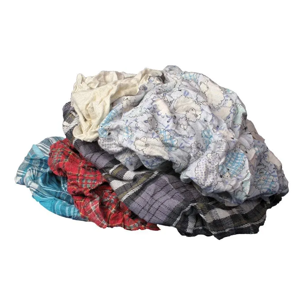 Buffalo Industries (10184) Multicolored Recycled Flannel Highly Absorbent Cloth Rags - 25 lb. box - For all Clean up Needs Including Paint, Oil and Grease - High Cotton Content - Very Soft