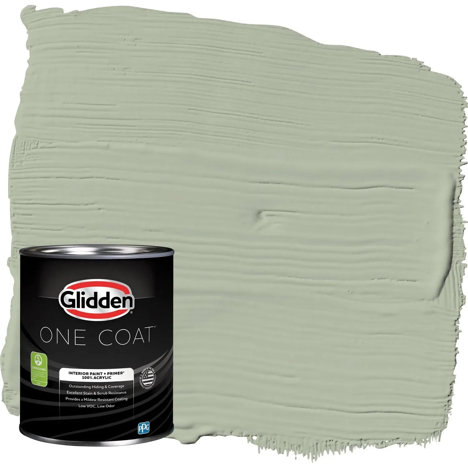 Glidden One Coat Interior Paint and Primer, Light Sage / Green, 1-Quart, Flat ...