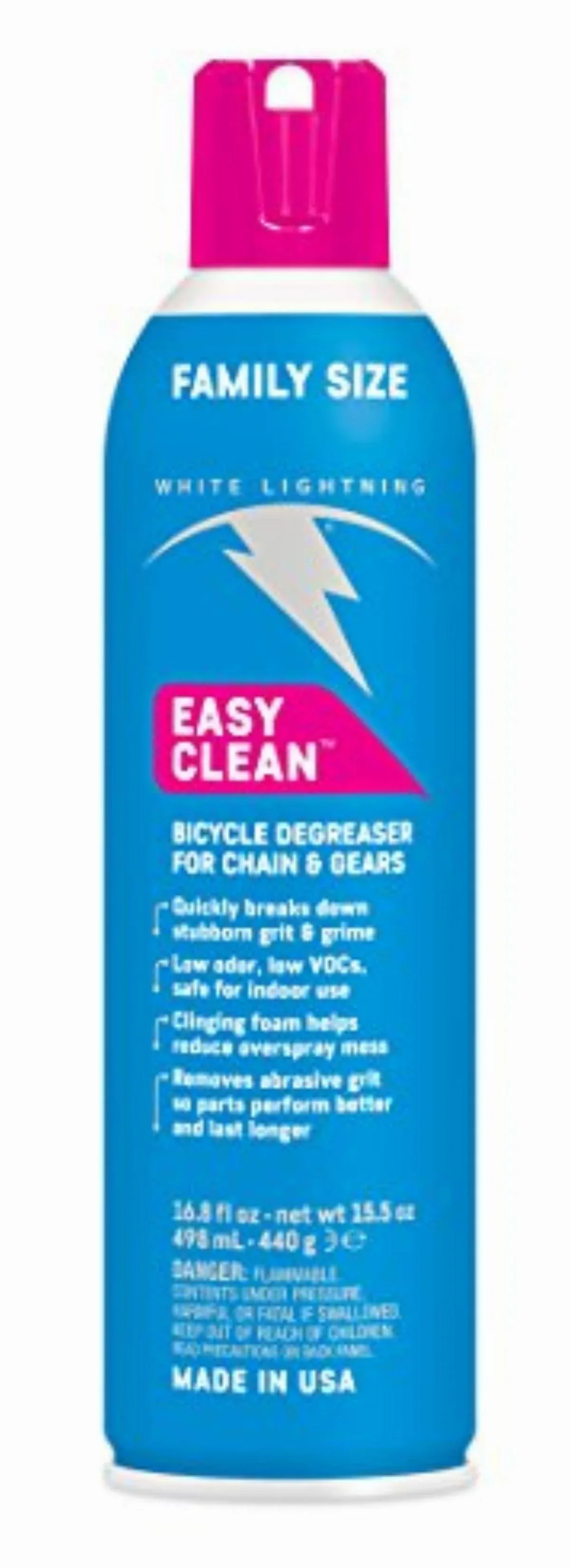 White Lightning Easy Clean Bike Cleaner Aerosol, 6.35-Ounce