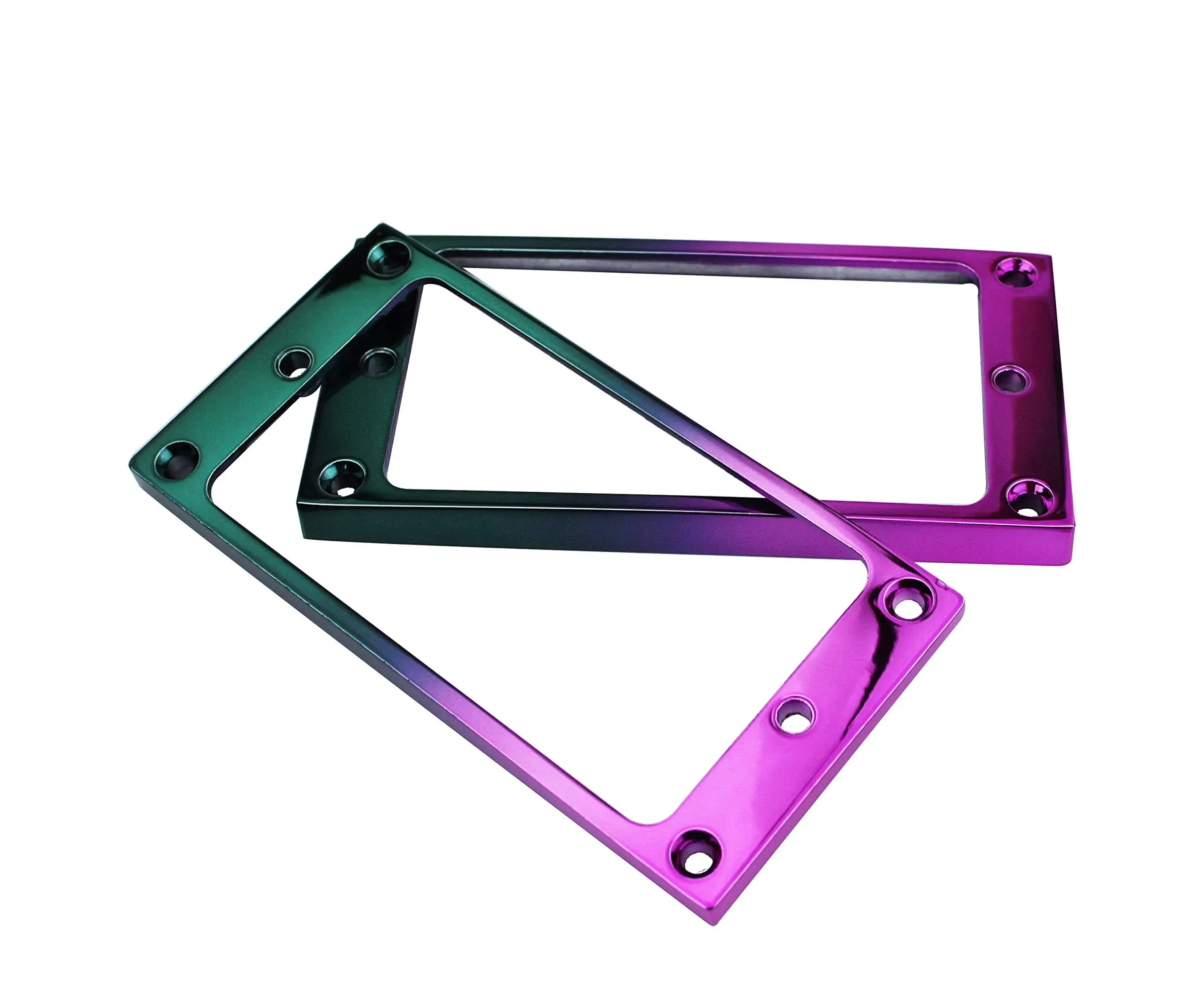 Guyker Flat Metal Humbucker Pickup Mounting Ring Set - Bridge Neck Pickups Cover Frame Replacement Part for Electric Guitar or Precision Bass(2PCS, purple)