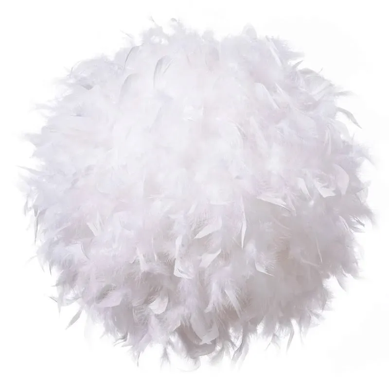 Waneway Feather Light Shade for Ceiling Pendant Light, Fluffy Lamp Shade Lampshade Lightshade for Table Lamp and Floor Lamp, Bedroom, Living Room, Wedding or Party Decoration, Diameter 30cm, White