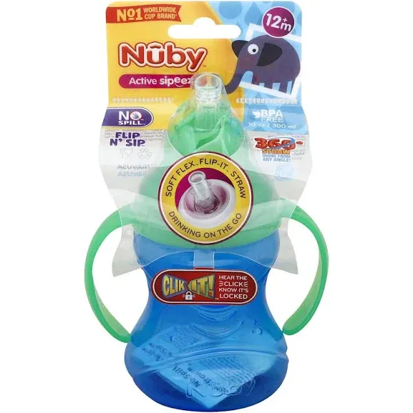 Baby Feeding - Nuby - 2 Handle 360 Degree Click-It w/Straw 8oz (1 Cup Only)