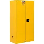 Global Industrial 298672 Flammable Cabinet, Manual Close Double Door, 44 Gallon, 34"Wx18"Dx65"H