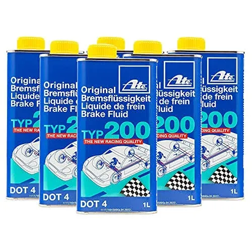 ATE 706202 Original TYP 200 DOT 4 Brake Fluid - 1 Liter, 6 Pack