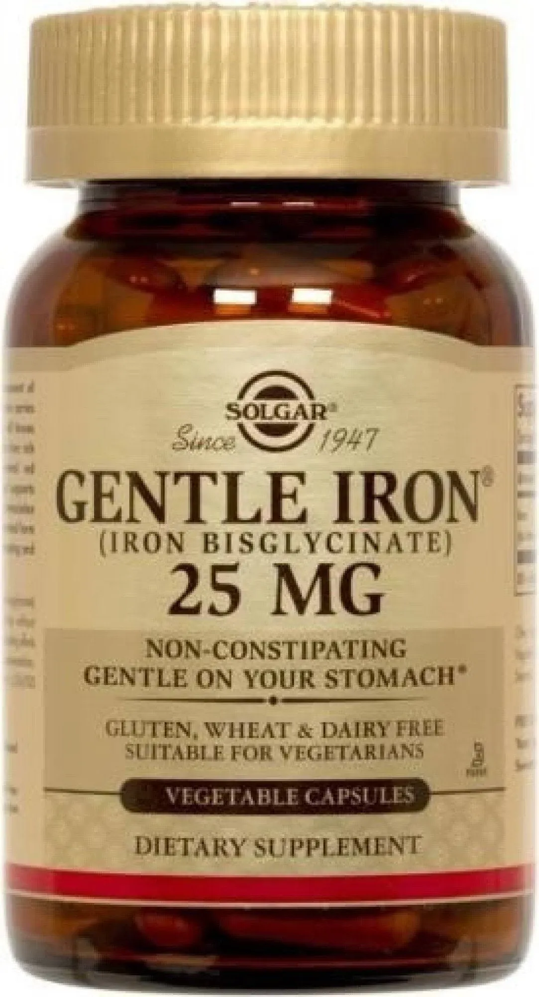 Solgar Gentle Iron 25 mg - 180 Vegetable Capsules