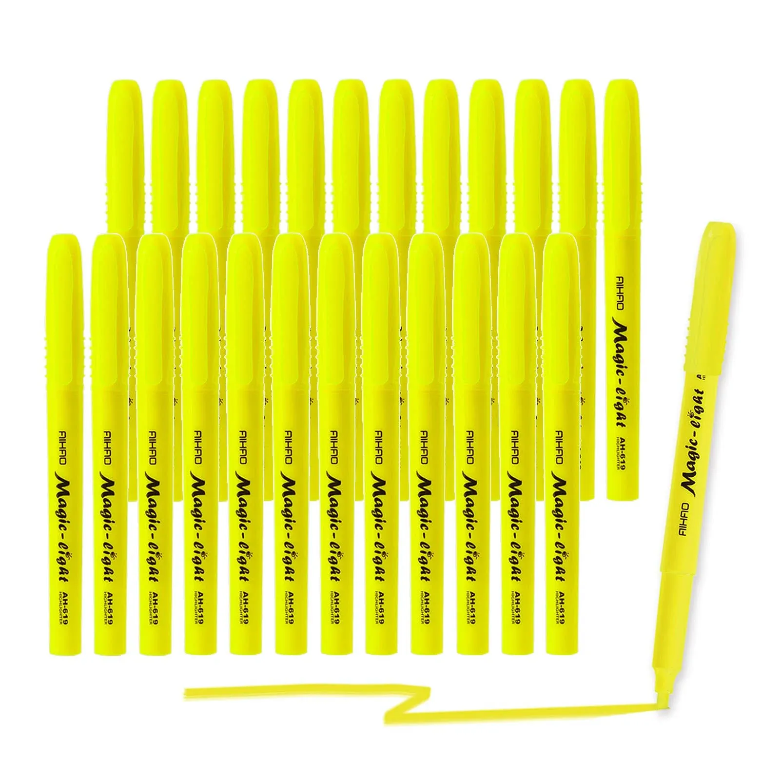 AIHAO Yellow Highlighters Markers, Chisel Tip Highlighter Pens, Pocket-Style ...