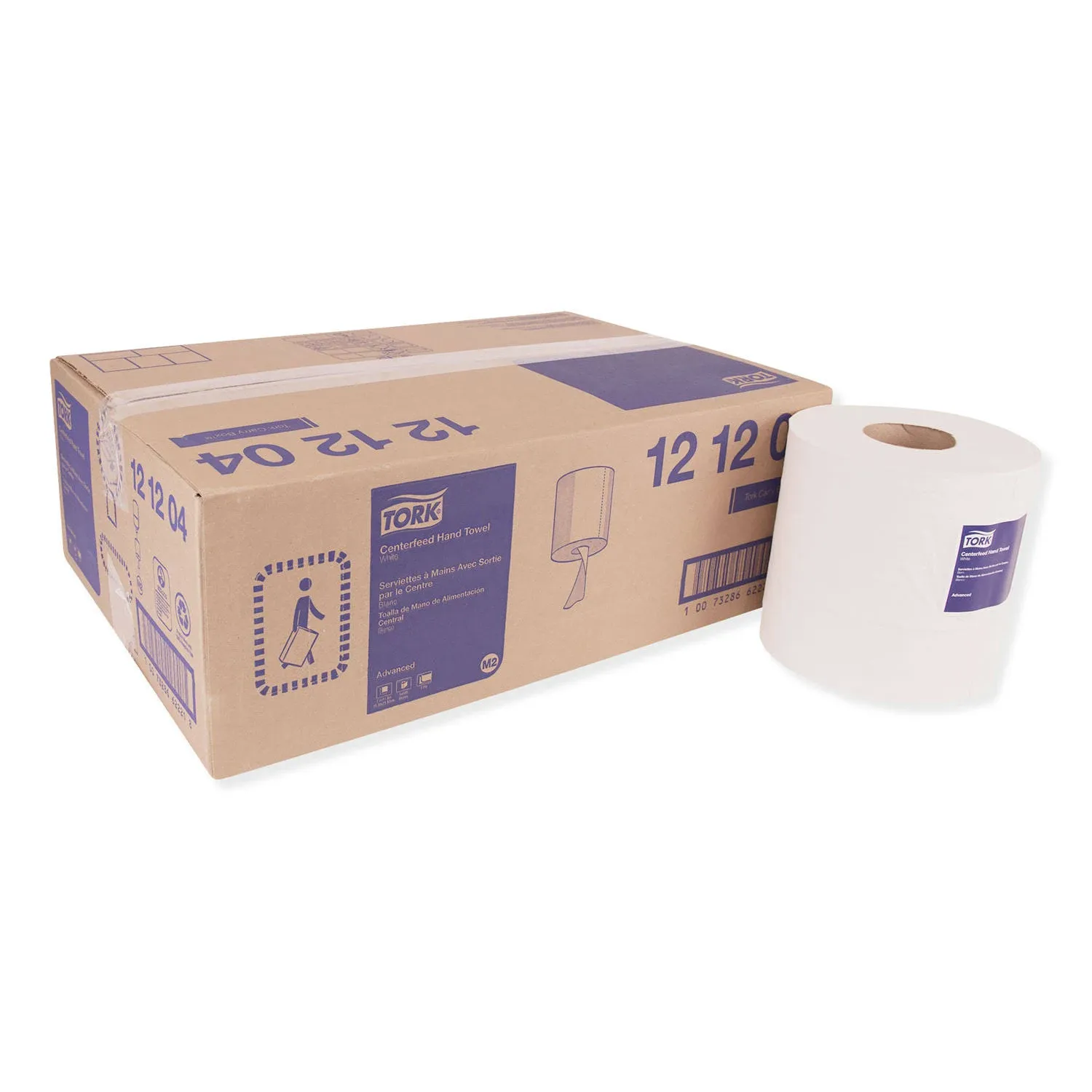 Tork Advanced White 2-Ply Center Pull Paper Towel Roll M2, 590 Feet / Roll - 6/Case