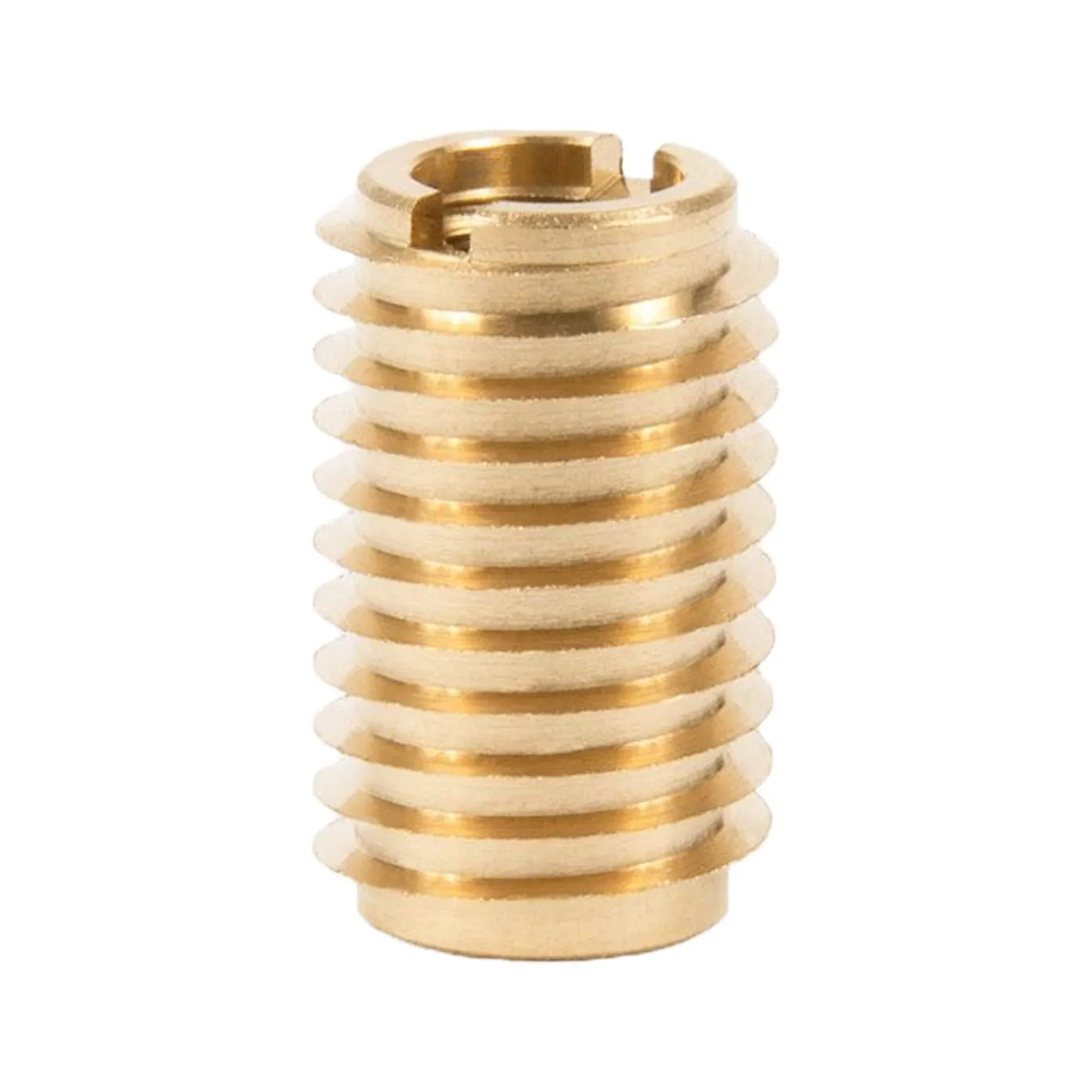 E-Z Lok 400-610 Threaded Insert for Hard Wood, Brass Thread Inserts, 3/8-16 Internal Threads, 1.00" Length, Pack of 10