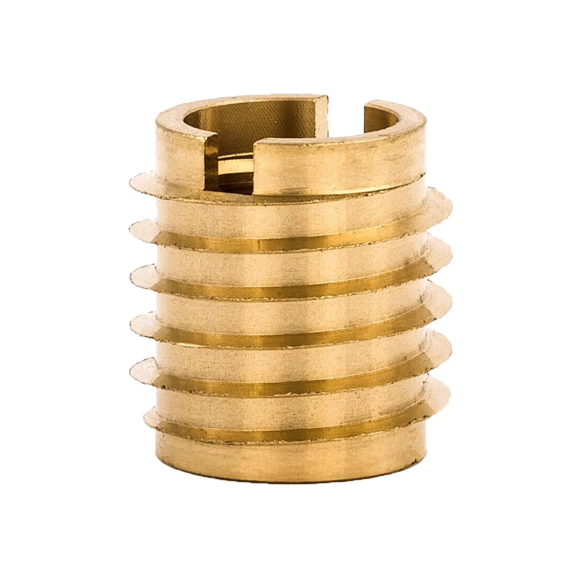 E-Z LOK Knife Threaded Insert for Hard-Wood, Brass Thread Inserts 3/8-16 Internal Threads, 0.625" Length Pack of 10