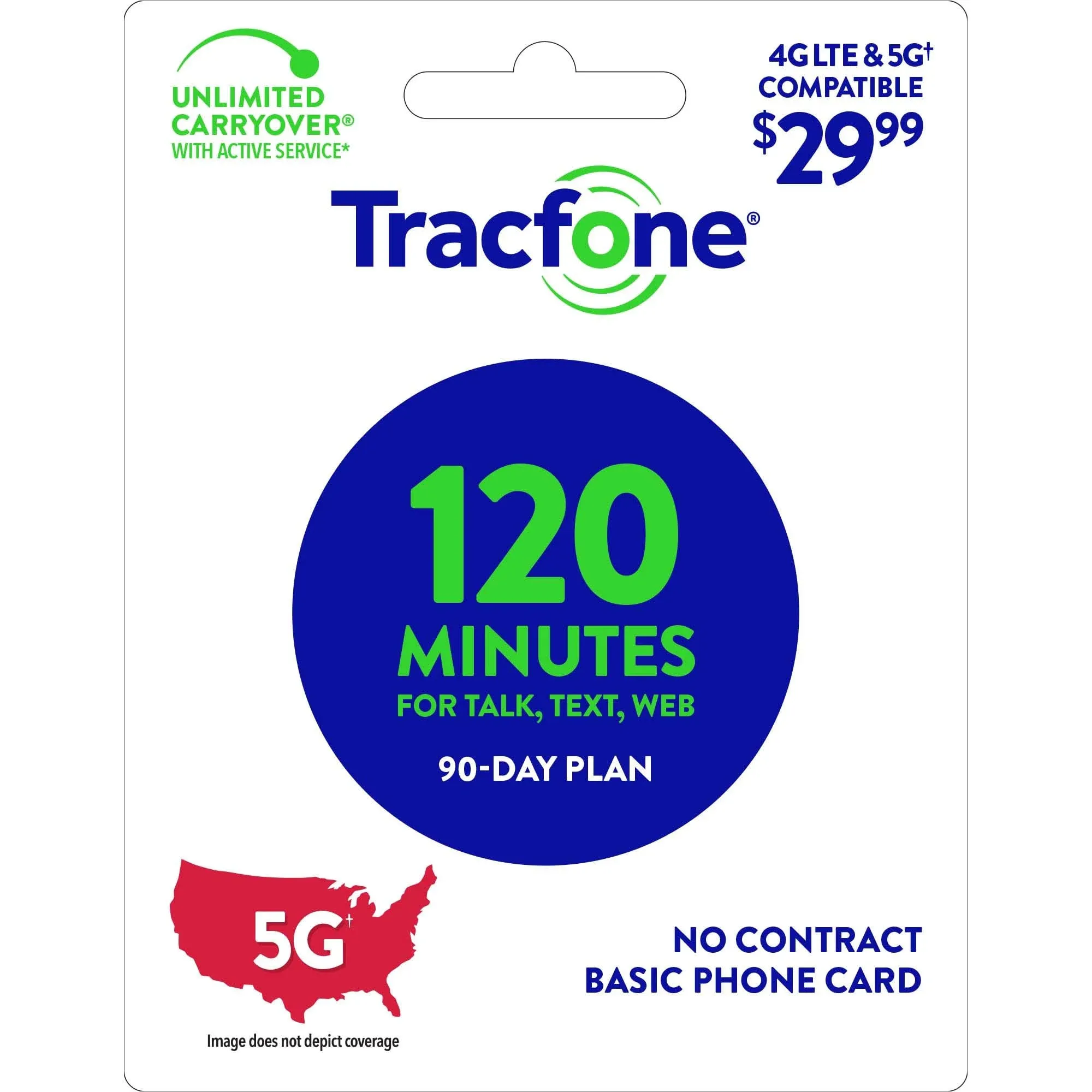 Tracfone Basic Phone Plan 120 Minutes 90 Days [Physical delivery]