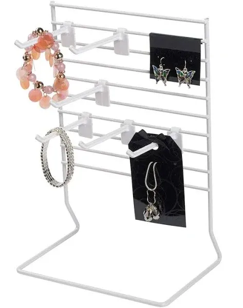 6-Peg White Wire Countertop Rack - 8&#034;W x 8&#034;H