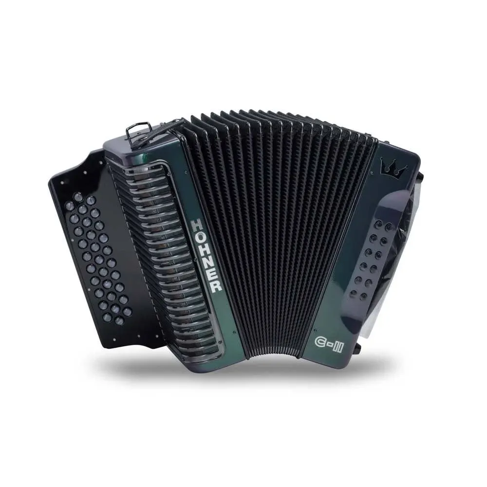 Hohner Corona C-II Next Generation GCF Diatonic Accordion Green-Gold w/ Straps