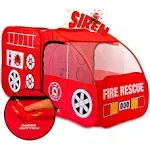 Kiddey Fire Truck Tent with Sound Button for Kids Toddlers Boys & Girls - Red ...