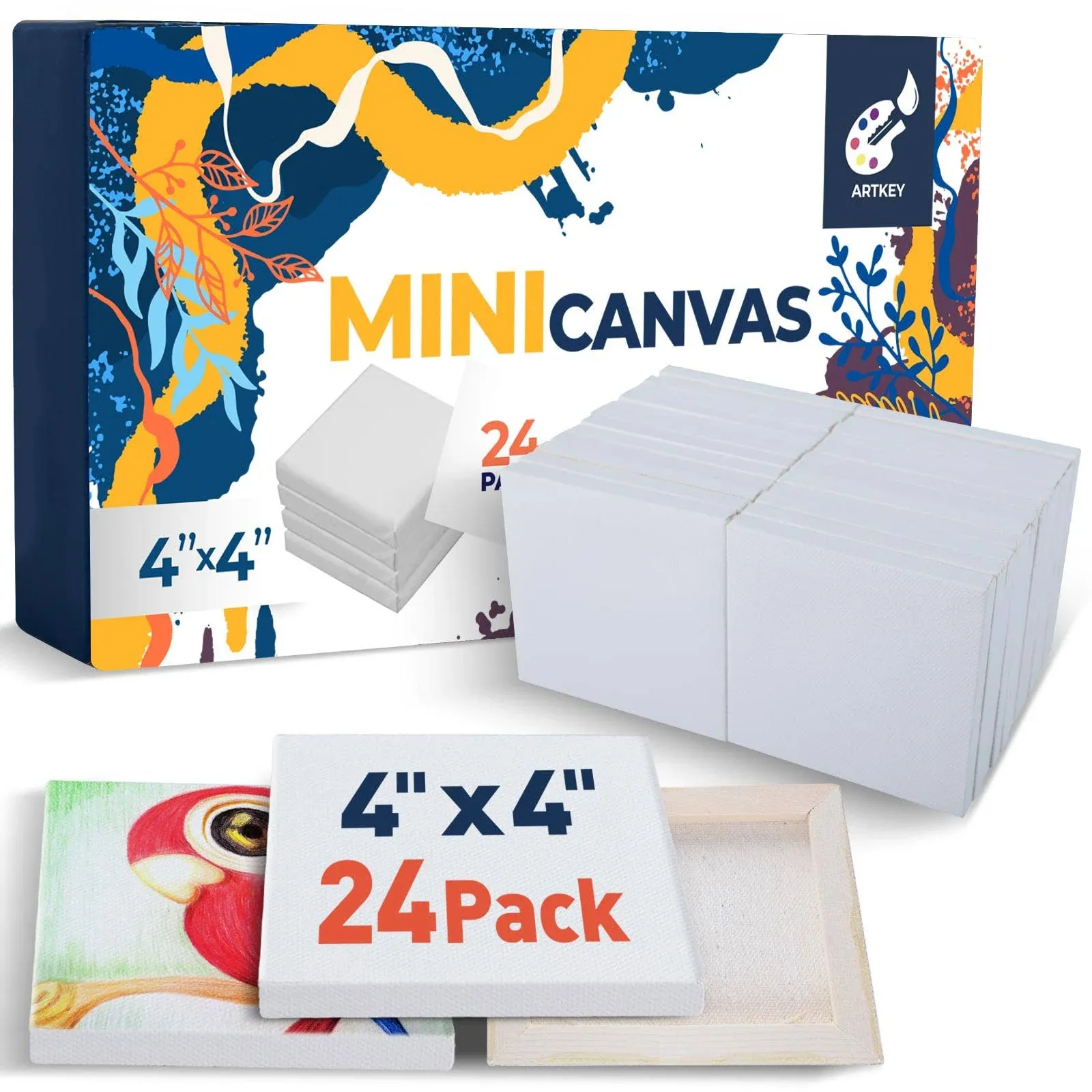 Mini Canvas, 4x4 inch 24-Pack Small Canvases for Painting