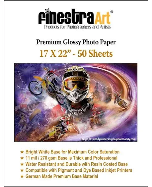 17" x 22" 50 Sheets Premium Glossy Inkjet Photo Paper [Office Product]