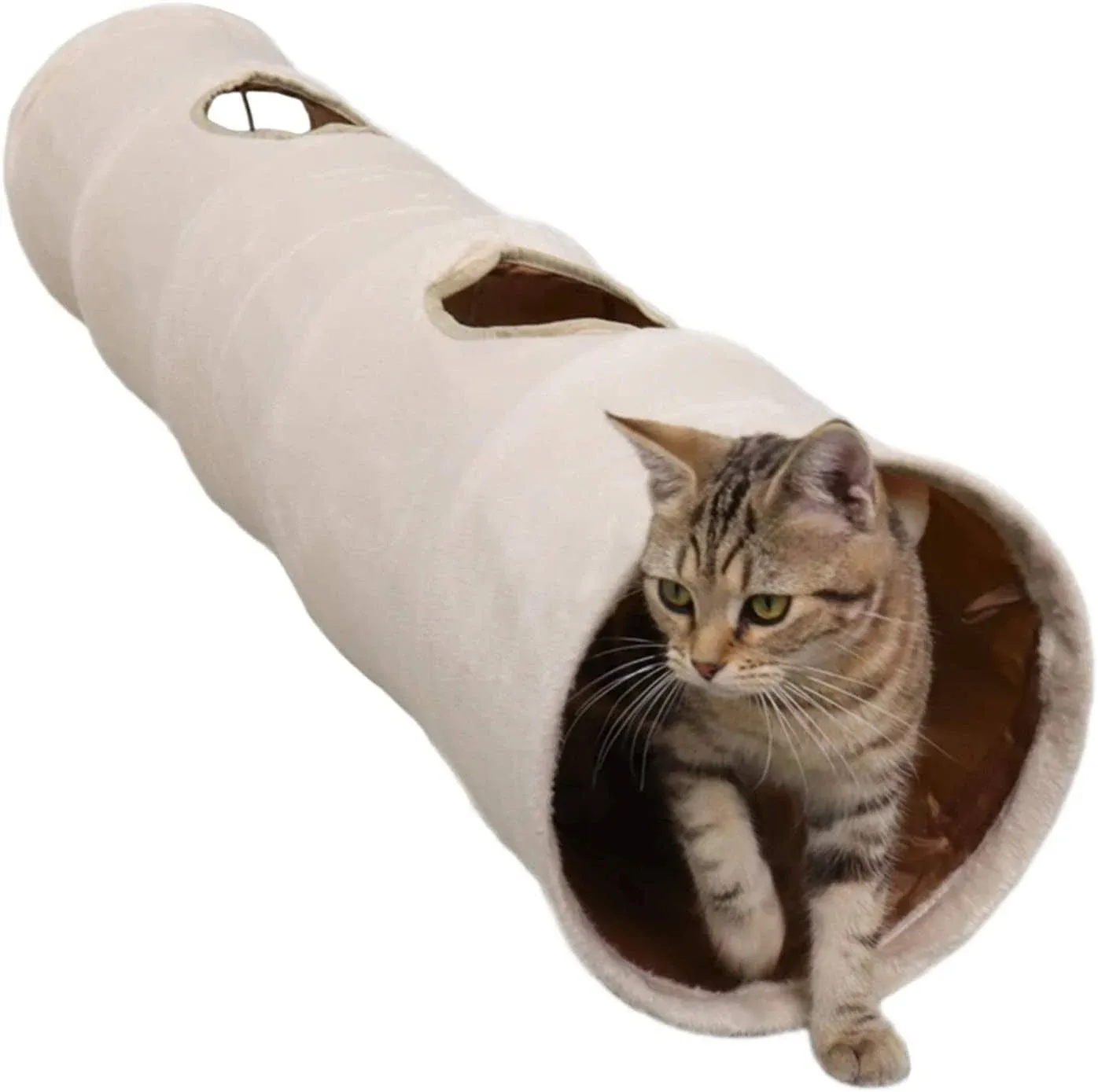 LeerKing Collapsible Cat Tunnel Pet Crinkle Tunnel Puppy Kitty Tunnel with Ball ...