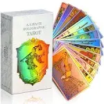 Magicseer Rainbow Tarot Cards Decks, Tarot Card and Book Sets for Beginners, Holographic Tarot Deck