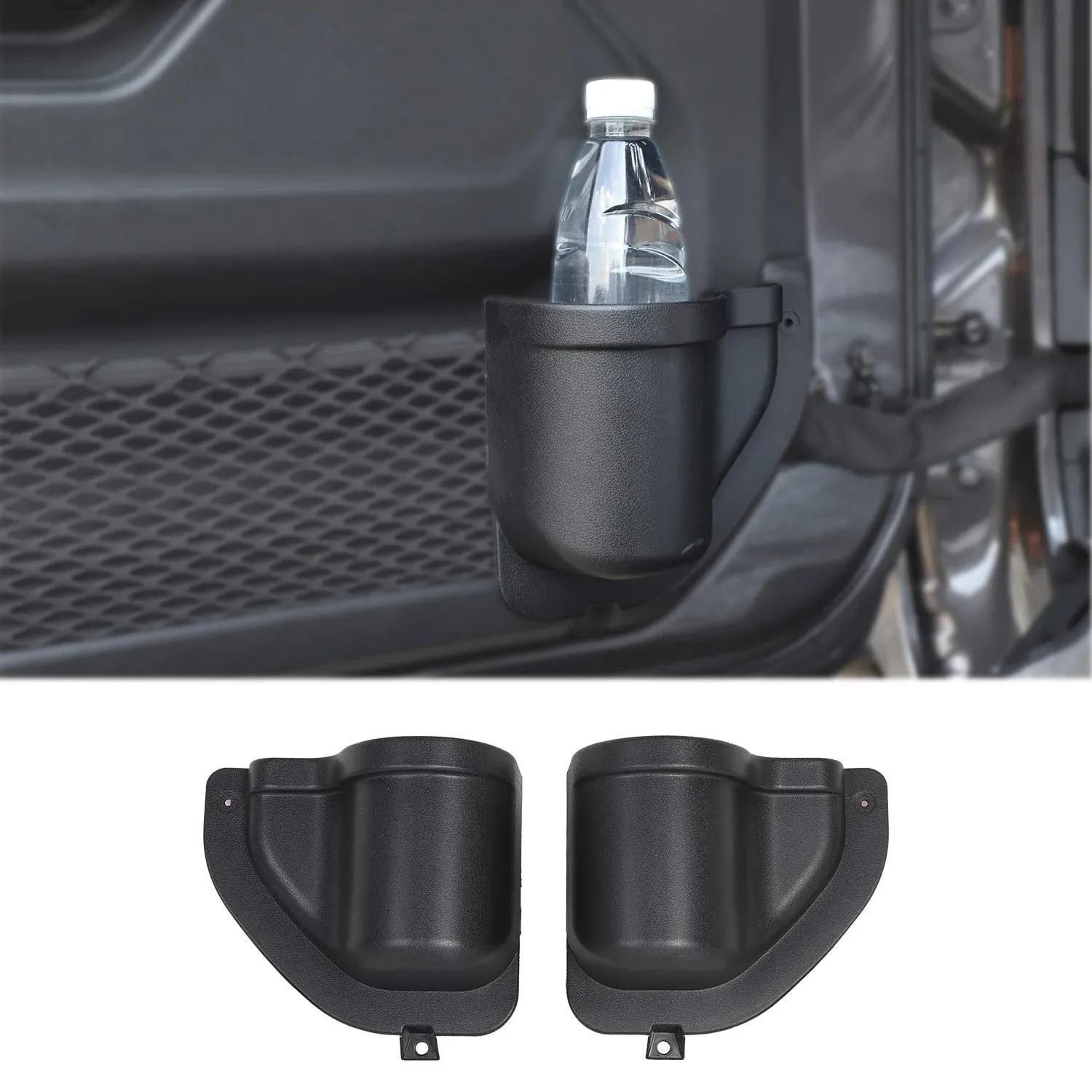 For 2018+ Jeep Wrangler JL JLU Gladiator JT Front Door Storage Box Pocket, Black