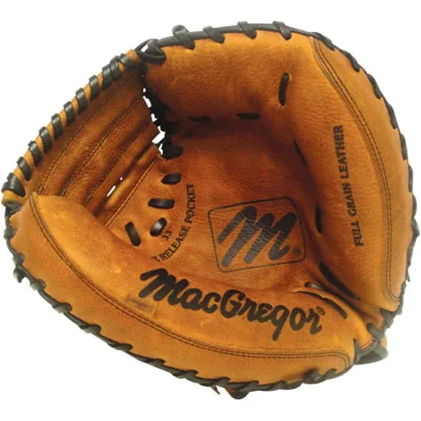 MacGregor mens Leather Catchers mitt, Black, Large US