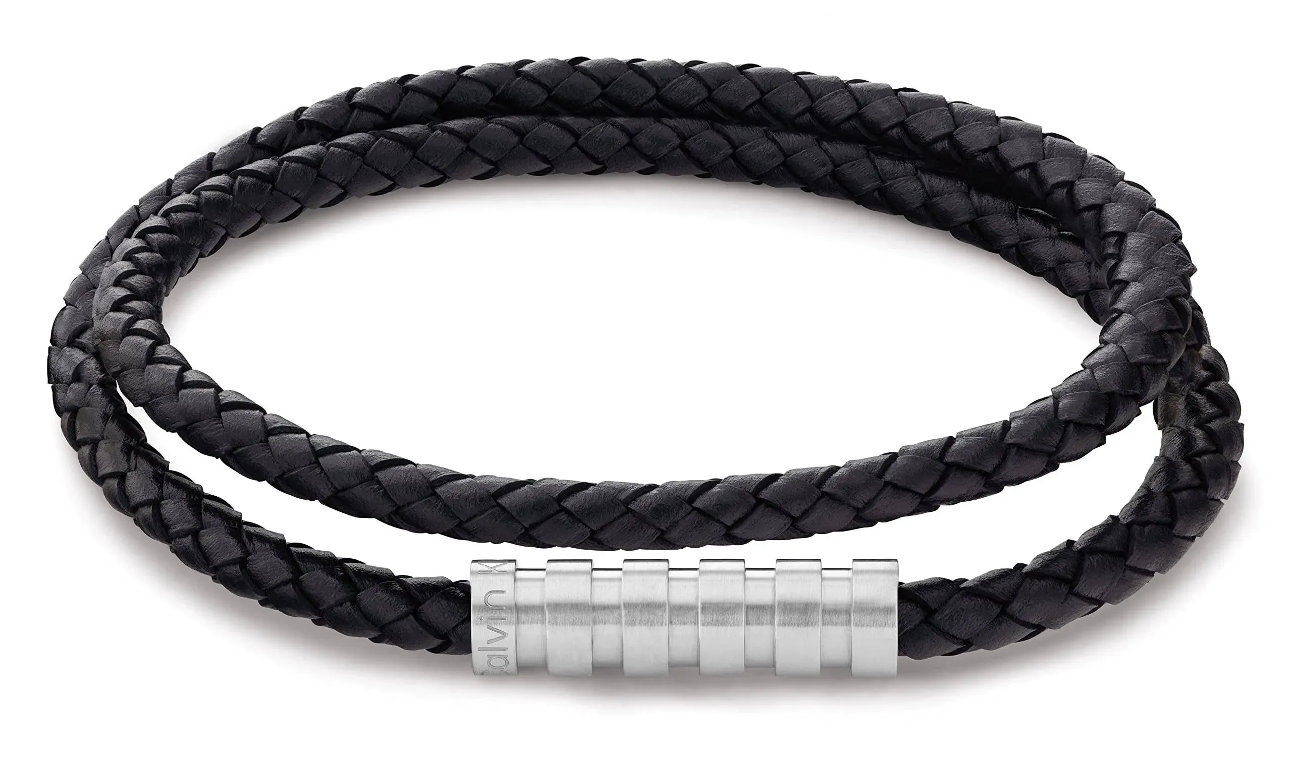 Calvin Klein Men's Tan Leather Bracelet - Brown