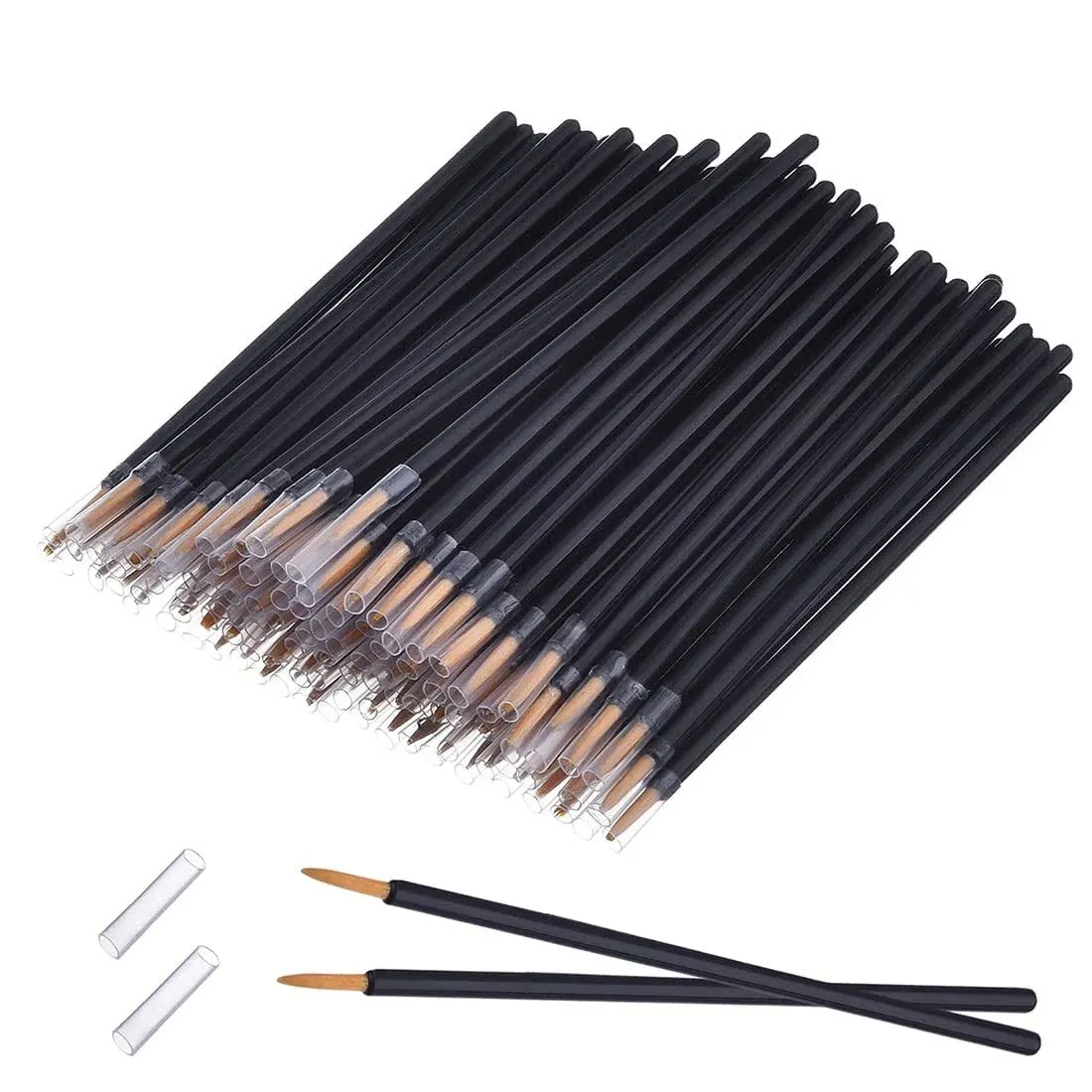 eBoot 100 Pack Disposable Eyeliner Brush Applicator Cosmetic Eye Wands Makeup Tool