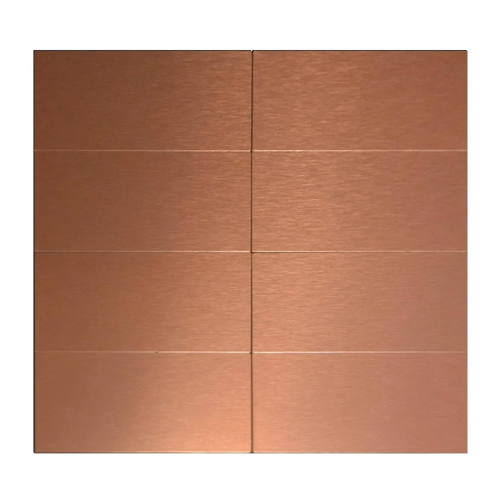 Aluminum Peel and Stick Backsplash Panels - 3"x6" Brushed Copper Kitchen Wall Decor, 80-Pack (Copper Color)