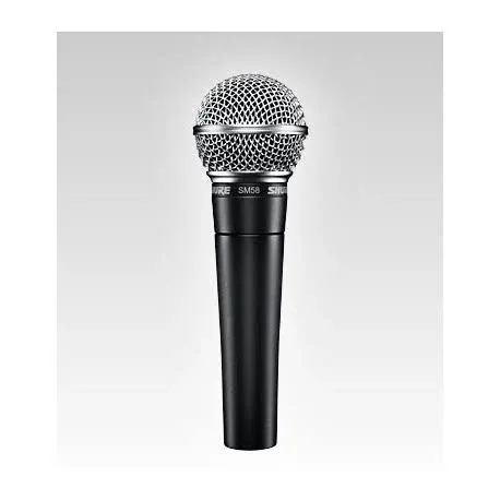 Shure SM58 Cardioid Dynamic Vocal Microphone with Pneumatic Shock Mount, Spherical Mesh Grille with Built-in Pop Filter, A25D Mic Clip, Storage Bag, 3-pin XLR Connector, No Cable Included (SM58-LC)