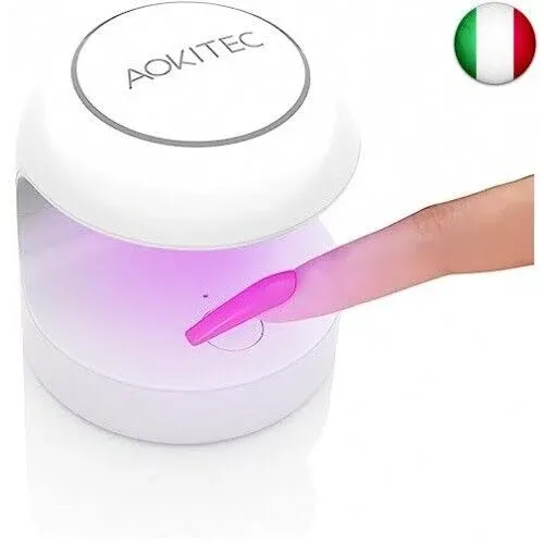 Aokitec Mini UV LED Nail Lamp, Quicky-Dry UV Light for Nails Gel Polish Nail Tips,Poly Gel Extension Resin,Manicure UV LED Light Nail Dryer DIY Nail Art(White)