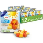 Dole Canned Tropical Fruit in Light Syrup & Passionfruit Juice, Pineapple & Papaya, Gluten Free, Pantry Staples, 15.25 Oz, 12 Count