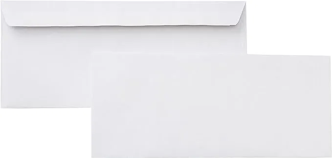 Amazon Basics #10 Security-Tinted Self-Seal Business Letter Envelopes, Peel & Seal Closure - 500-Pack, White