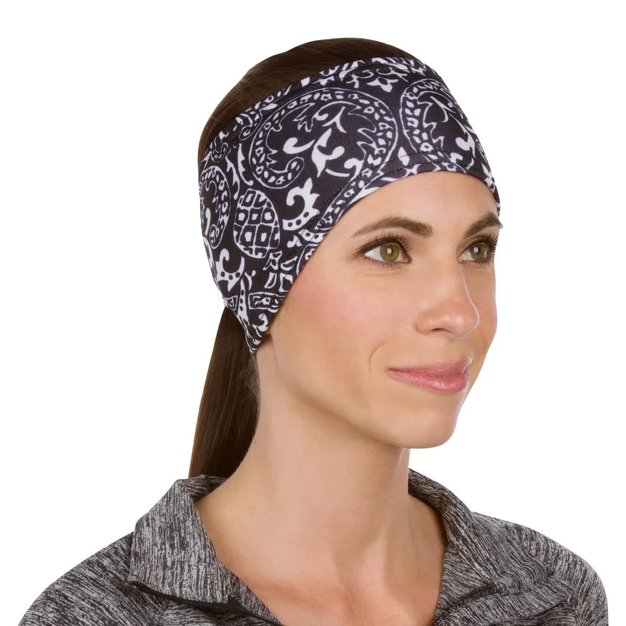 TrailHeads Women's Print Ponytail Headband - Black & White