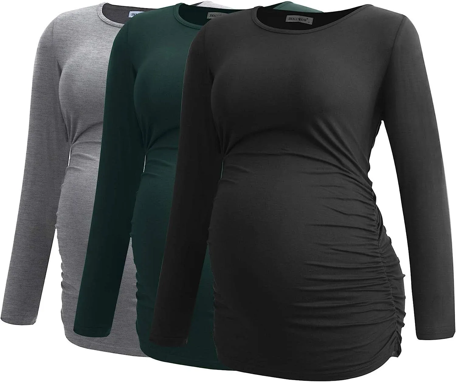 Smallshow V Neck Long Sleeve Pregnancy Tops Shirts Maternity Clothes for Women 3 ...