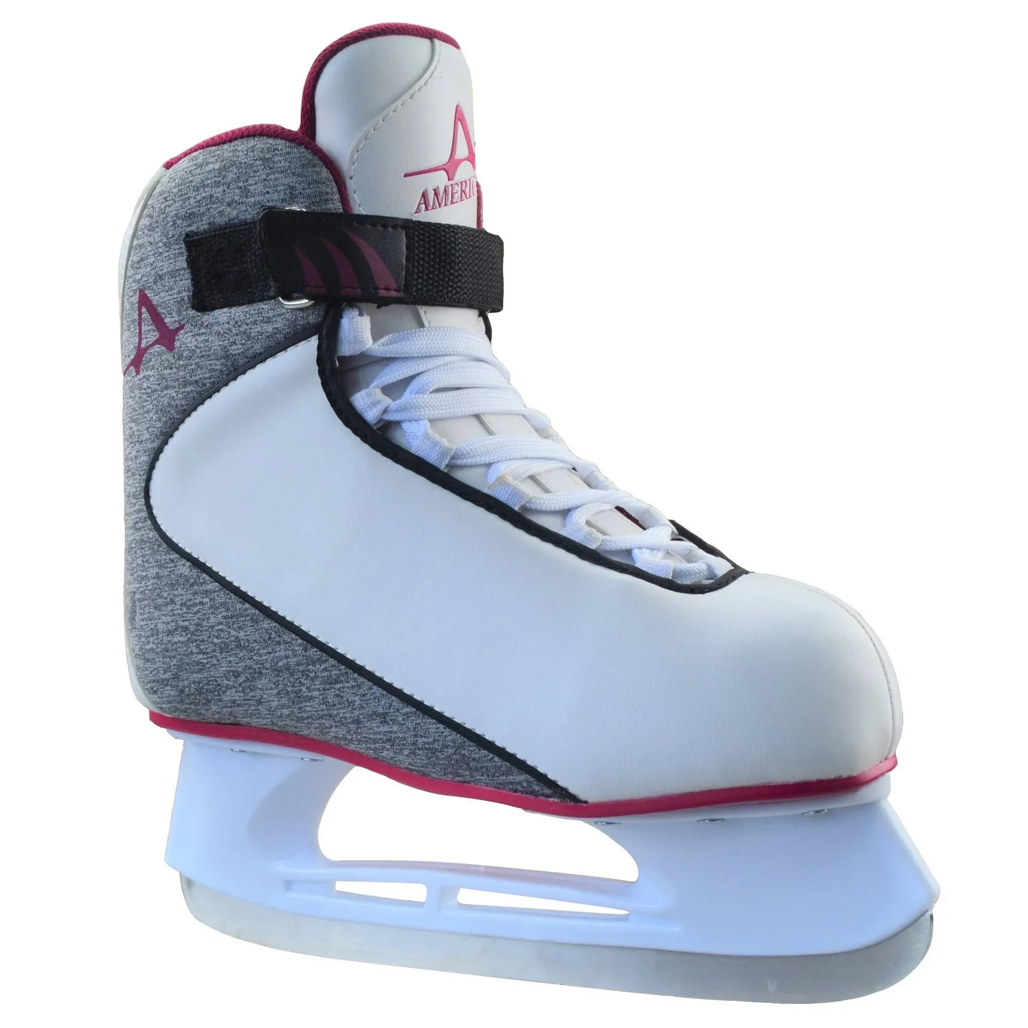 American Athletic Women's Softboot Hockey Skate, Gray/Plum, 8