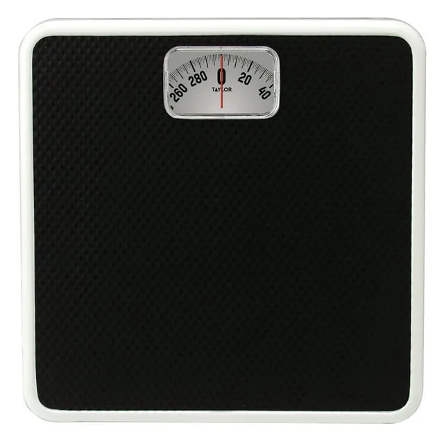 Taylor 9.8 x 9.8 300 lb Analog Dial Bathroom Scale with Dial Display Black