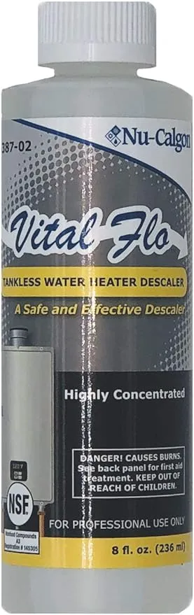 NU-CALGON 4387-02,438702 VITAL-FLO TANKLESS WATER HEATER 8 OZ DESCALER