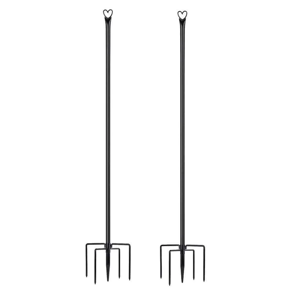 Unbranded String Light Poles 117&#034;x11.8&#034;x11.<wbr/>8&#034; Black Metal Lighting Stand 2 Pack