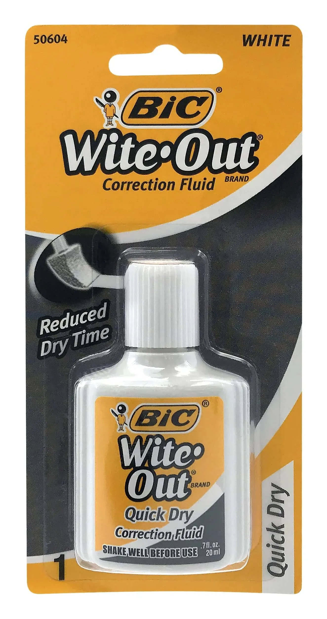 Bic Wite Out Correction Fluid, White, Quick Dry - 1 pack, 0.7 fl oz