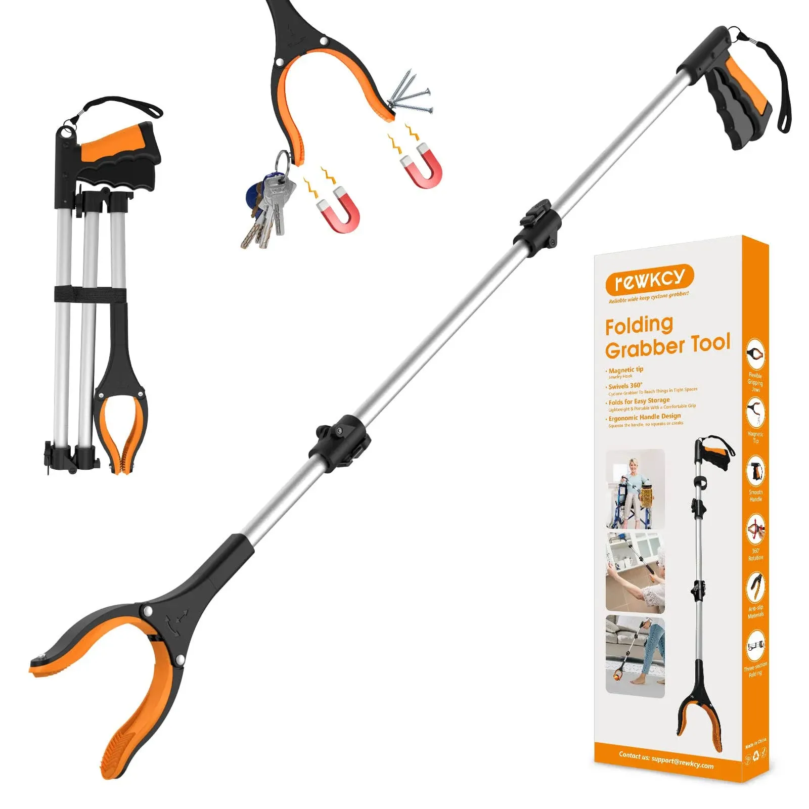 43&#034; Folding Grabber Tool,Foldable Grabbers for Elderly Grab It Reaching Tool wit