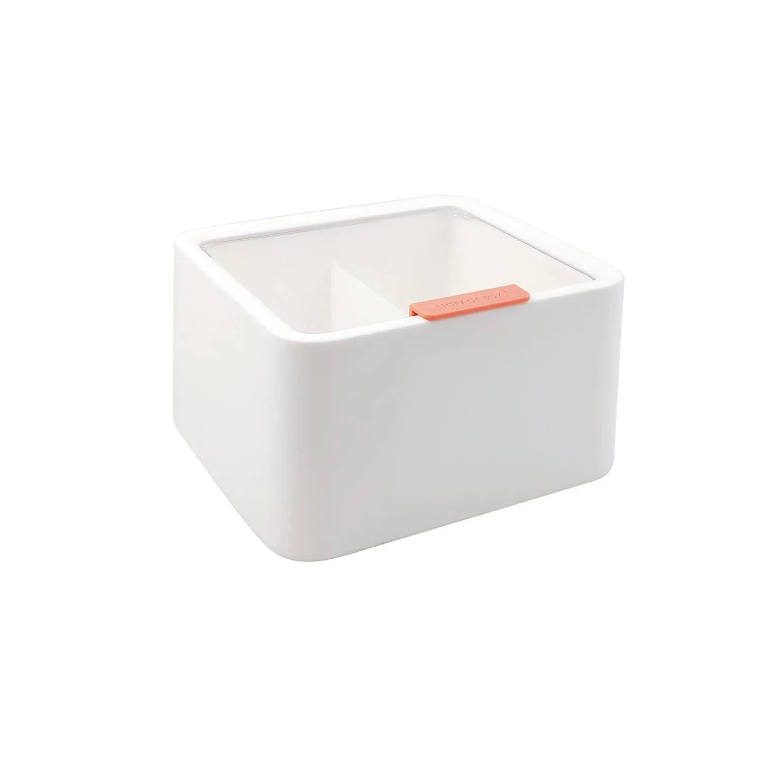 HZLHZYY Plastic Qtip Storage Box 2 Slot Cotton Swab Dispenser White 