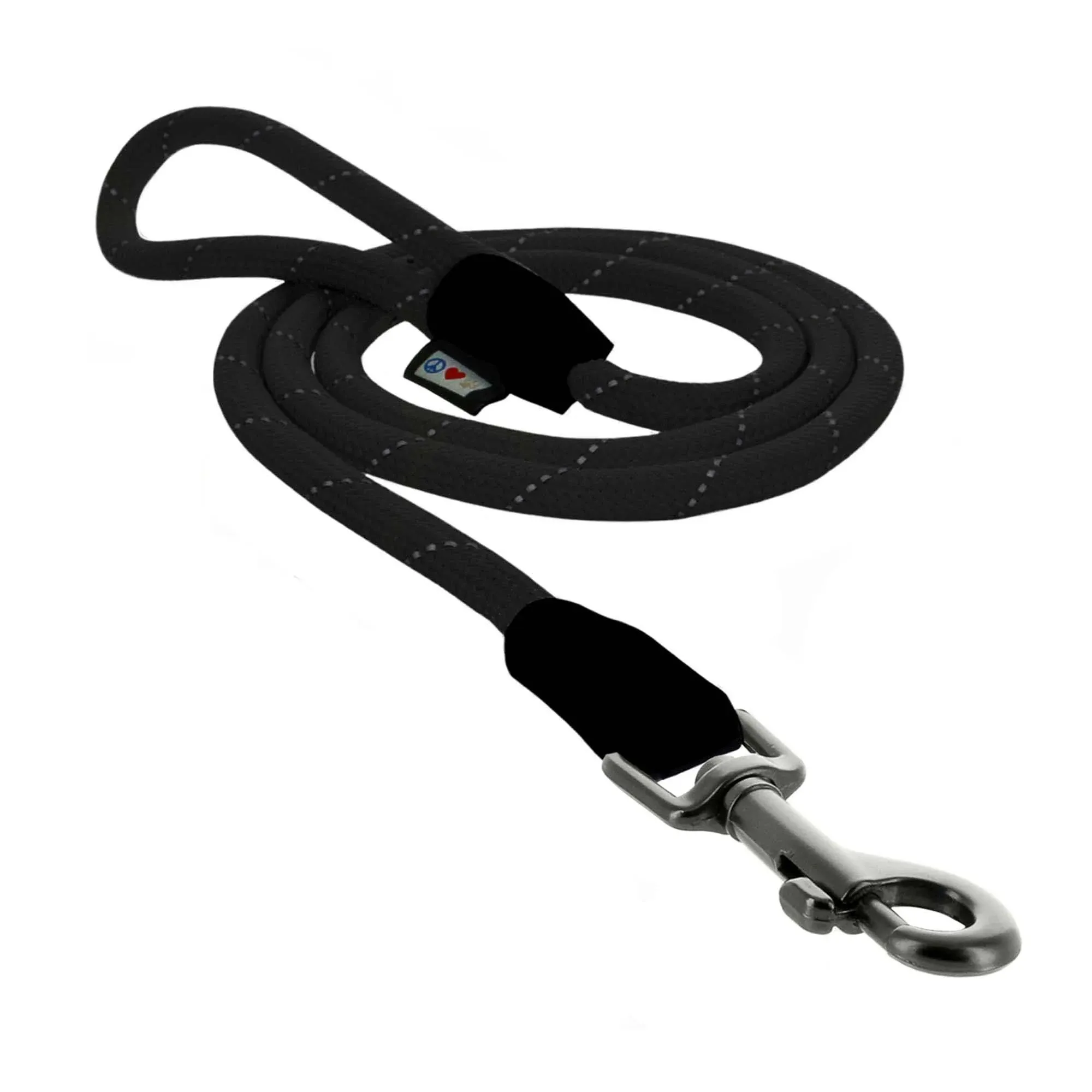 Pawtitas 6FT Training Dog Leash Durable Small Rope Leash for Dogs Premium Quality Heavy Duty Rope Lead Strong and Comfortable - Black Puppy Leash