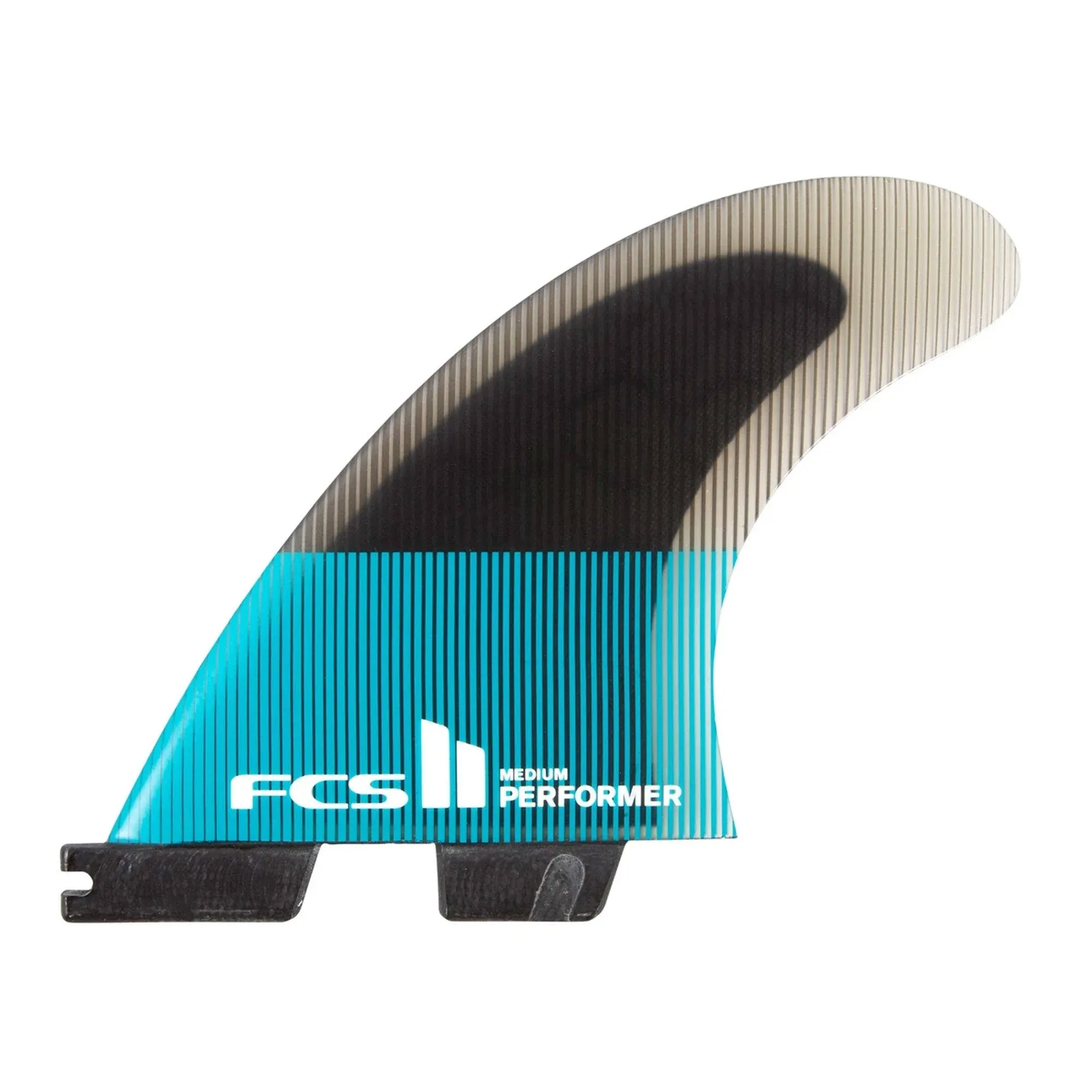 FCS II Performer PC Small Quad Fin Set - Teal / Black