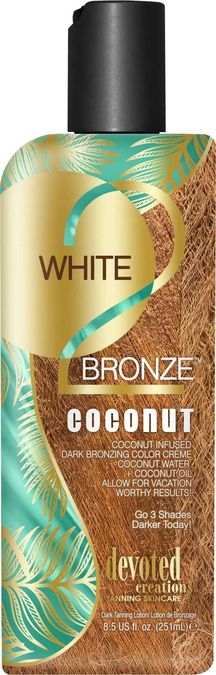 Devoted Creations White 2 Bronze Coconut Dark Bronzing Tanning Bed Lotion