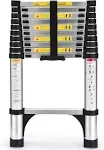 Telescoping Ladder, Soctone 10.5 ft Aluminum Lightweight Extension Ladder with 2 Triangle Stabilizers