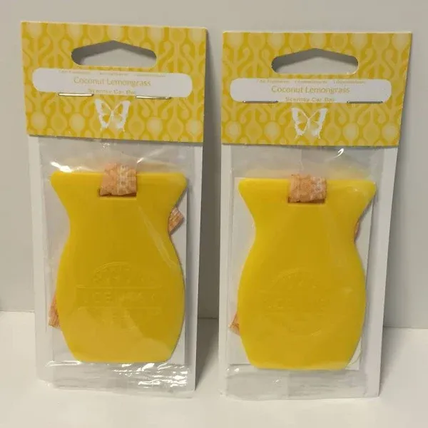 Scentsy 2pk Coconut Lemongrass Car Bar Air Freshener 2 Count (Pack of 1) 