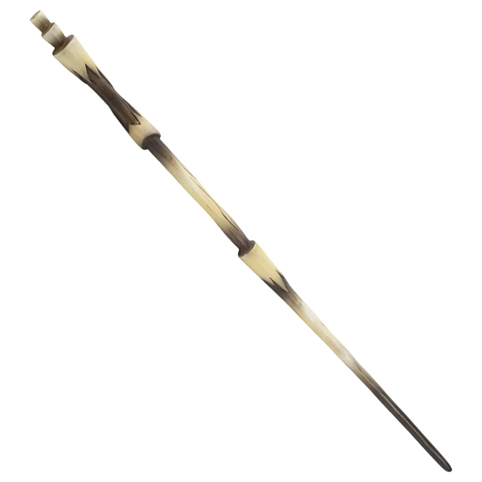 Tiered Black and Ivory Bone 13.75 inch Resin Costume Magic Wand